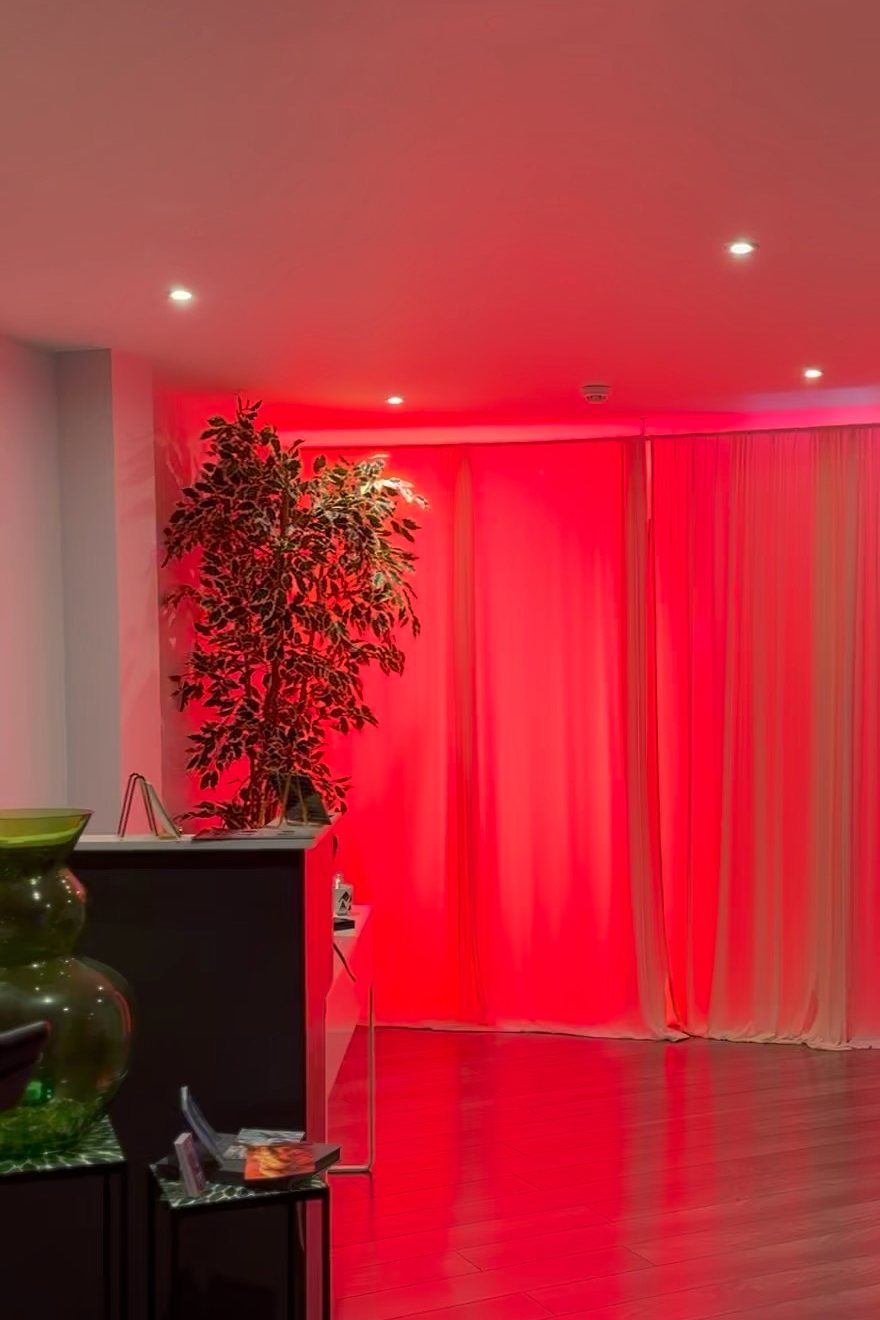 The studio at the top of the stairs